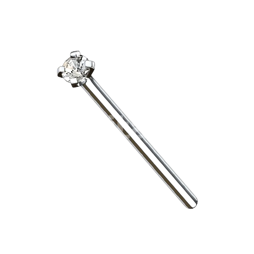 Implant Grade Titanium Prong Set CZ Fishtail Nose Stud Nose Ring Skin Metals