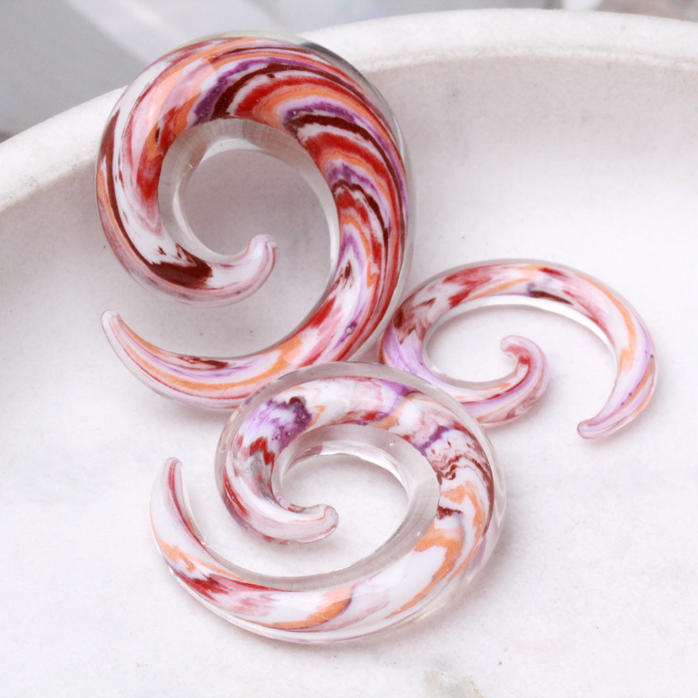 Double Glass Swirl Spiral Taper Tapers Skin Metals