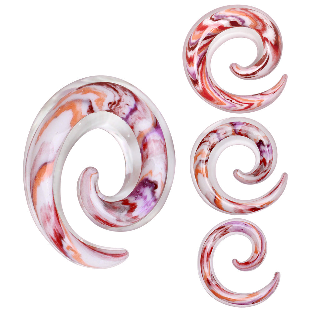 Double Glass Swirl Spiral Taper Tapers Skin Metals