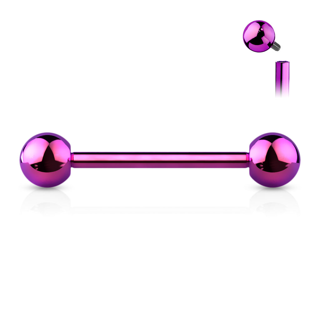 Implant Grade Titanium Internally Threaded PVD Plated Barbell Barbell Skin Metals