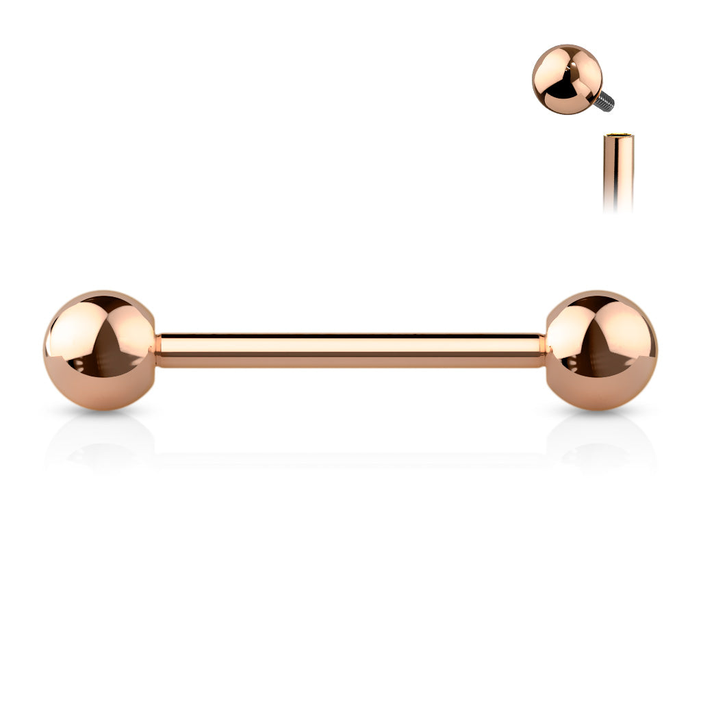 Implant Grade Titanium Internally Threaded PVD Plated Barbell Barbell Skin Metals