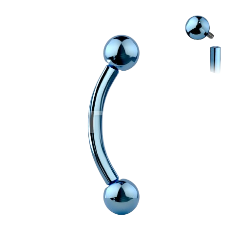 Implant Grade Titanium Internally Threaded PVD Plated Curved Barbell Barbell Skin Metals