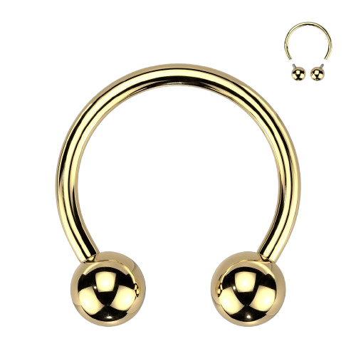 Implant Grade Titanium Internally Threaded PVD Plated Horseshoe Horseshoe Skin Metals