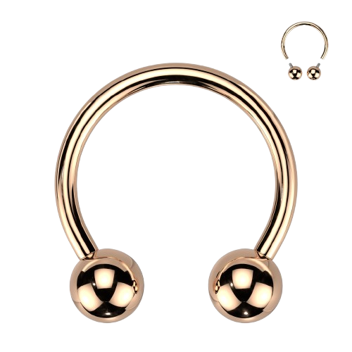 Implant Grade Titanium Internally Threaded PVD Plated Horseshoe Horseshoe Skin Metals