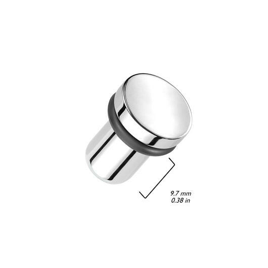 Implant Grade Titanium Mirror Polished Flat Round Top Single Flare Plug With O-Ring Plugs Skin Metals