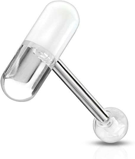 Acrylic 2 Color Pill Barbells Barbell Skin Metals Clear