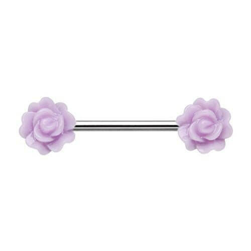 Acrylic Rose Nipple Barbell Ring Nipple Ring Impulse Piercings