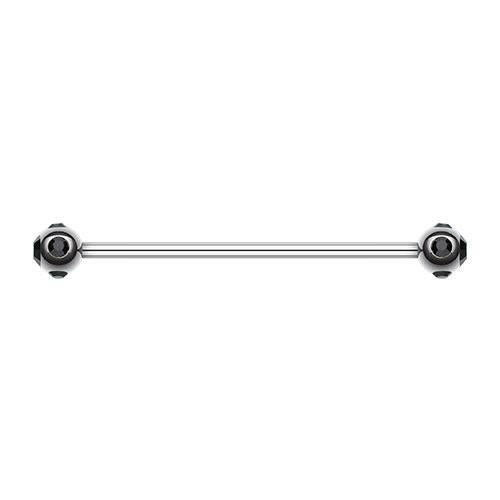 Aurora Gem Ball Industrial Barbell Industrial Barbell Impulse Piercings 1-1/4" (32mm) Black