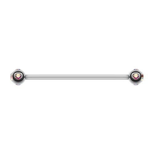 Aurora Gem Ball Industrial Barbell Industrial Barbell Impulse Piercings 1-1/4" (32mm) Aurora Borealis
