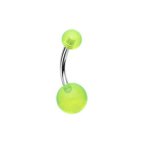 Basic Acrylic Ball Belly Button Ring Navel Ring Impulse Piercings Light Green