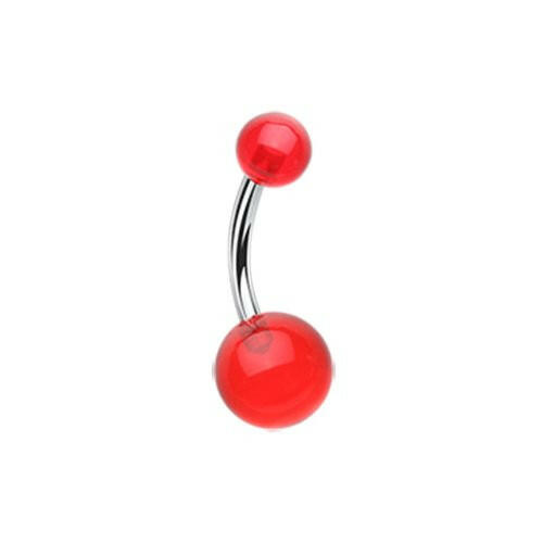 Basic Acrylic Ball Belly Button Ring Navel Ring Impulse Piercings Red
