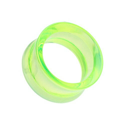 Basic Acrylic Double Flared Ear Gauge Tunnel Plug Earrings Plug Earrings Impulse Piercings 10 GA (2.4mm) Green
