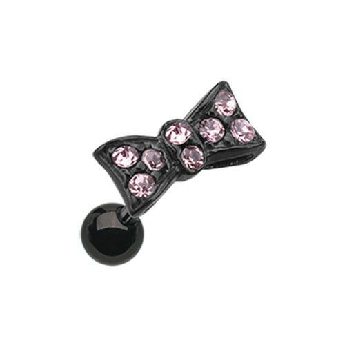 Blackline Flap Bow-Tie Cartilage Tragus Earring Cartilage Earring Impulse Piercings Pink