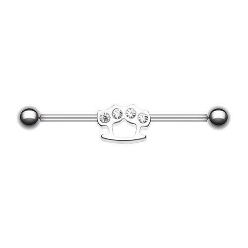 Brass Knuckles Industrial Barbell Industrial Barbell Impulse Piercings Clear