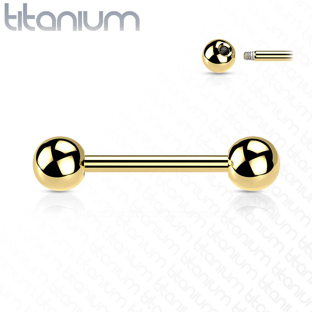 Implant Grade Titanium Externally Threaded PVD Plated Titanium Barbells Barbell Skin Metals
