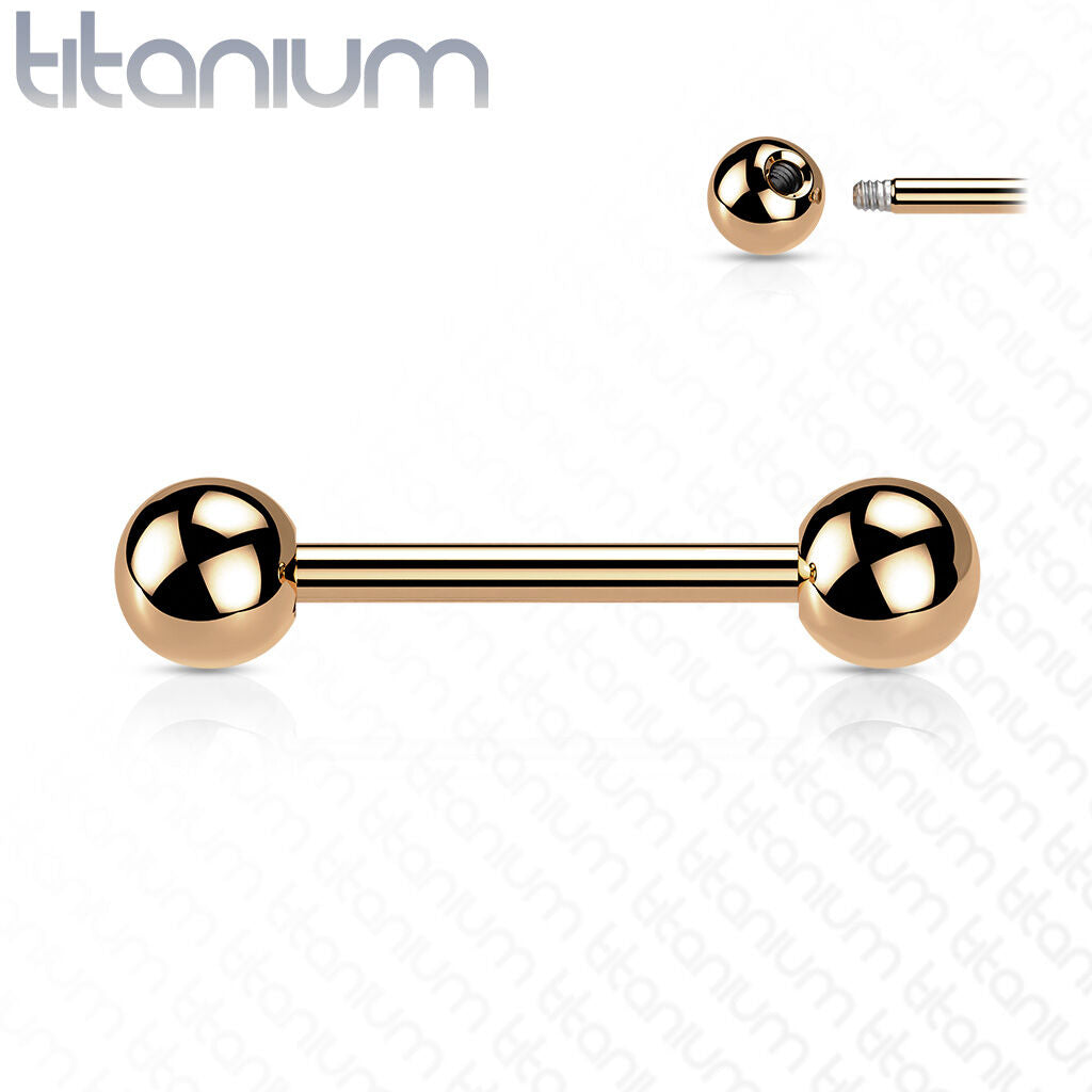 Implant Grade Titanium Externally Threaded PVD Plated Titanium Barbells Barbell Skin Metals