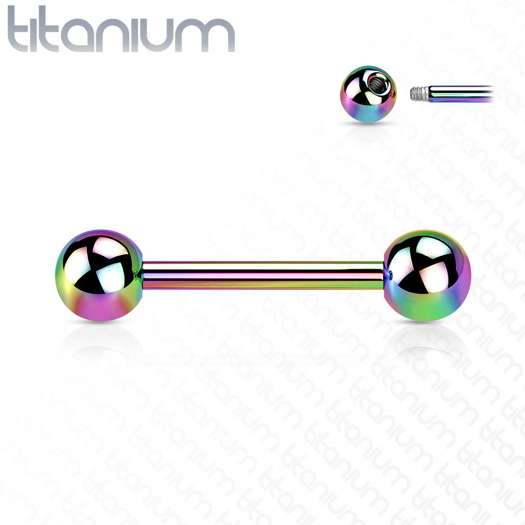Implant Grade Titanium Externally Threaded PVD Plated Titanium Barbells Barbell Skin Metals
