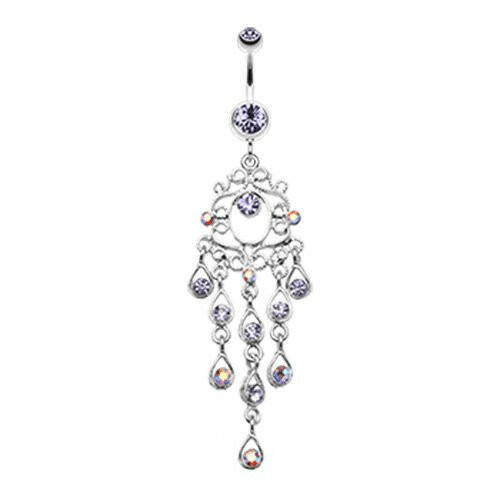 Classic Chandelier Sparkle Belly Button Ring Navel Ring Impulse Piercings Tanzanite