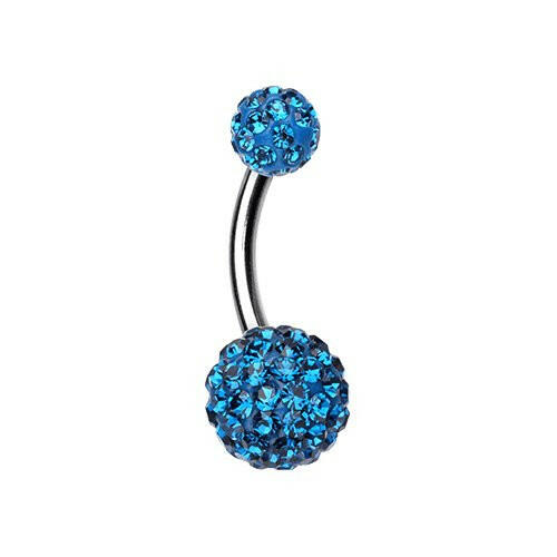 Classic Multi-Sprinkle Dot Belly Button Ring Navel Ring Impulse Piercings Blue