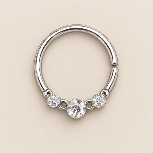 Clear CZ Trio Annealed Seamless Ring - Skin Metals
