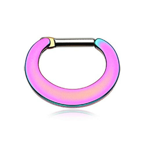 Colorline Basic Steel Loop Septum Clicker Septum Ring Impulse Piercings 16 GA (1.2mm) Rainbow