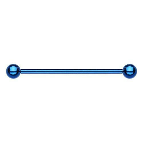 Colorline PVD Basic Industrial Barbell Industrial Barbell Impulse Piercings 1-1/4" (32mm) Blue