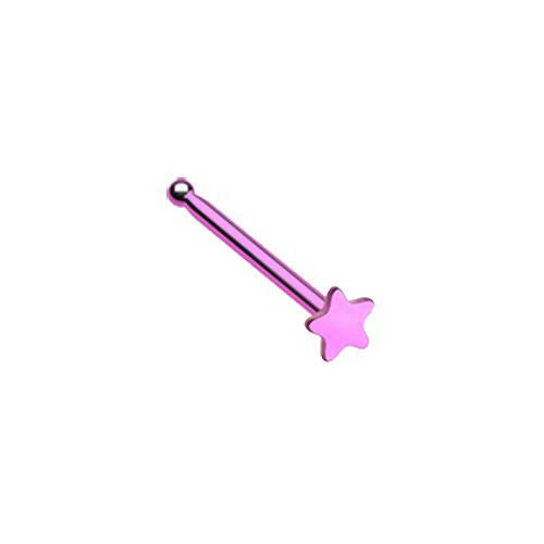 Colorline Steel Star Nose Stud Ring Nose Ring Impulse Piercings 20 gauge (0.8mm) Purple