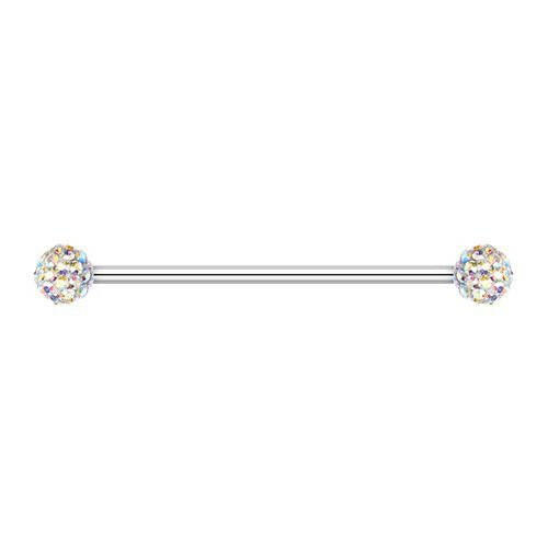 Copy of Multi-Sprinkle Dot Multi Gem Industrial Barbell Industrial Barbell Impulse Piercings 1-3/8" (35mm) 3/16" (5mm) Aurora Borealis