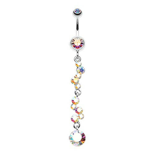Crystal Journey Swirl Belly Button Ring Navel Ring Impulse Piercings Aurora Borealis