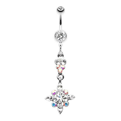 Dangling Shine Drops Belly Button Ring Navel Ring Impulse Piercings Clear