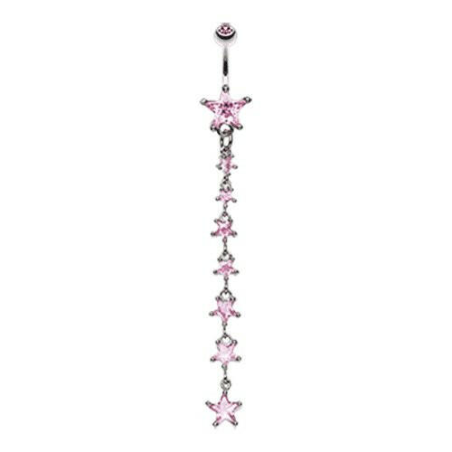 Dazzling Star Journey Cubic Zirconia Belly Button Ring Navel Ring Impulse Piercings