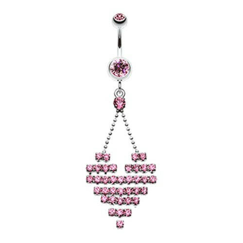 Dreamy Heart Belly Button Ring Navel Ring Impulse Piercings Light Pink