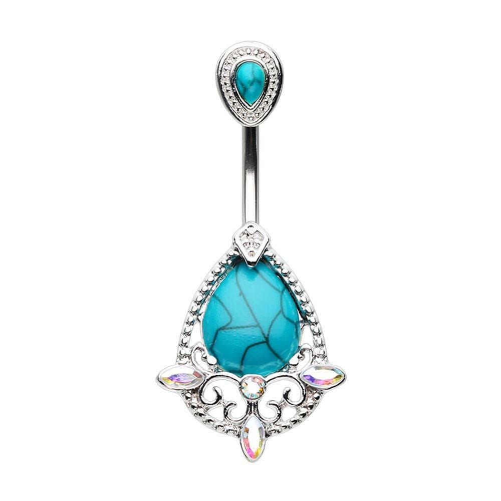 Elegant Turquoise Vintage Aurora Belly Button Ring Navel Ring Impulse Piercings