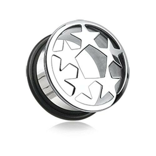 Euro Star Convex Single Flared Ear Gauge Holow Plug Earrings Plug Earrings Impulse Piercings 4 GA (5mm)