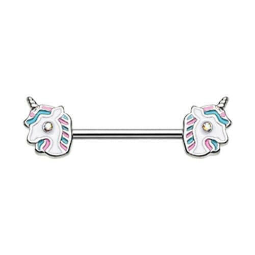 Fairytale Unicorn Nipple Barbell Ring Nipple Ring Impulse Piercings