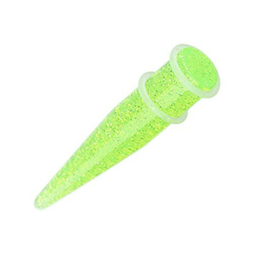 Glitter Shimmer UV Acrylic Ear Stretching Taper Tapers Impulse Piercings 14 GA (1.6mm) Green