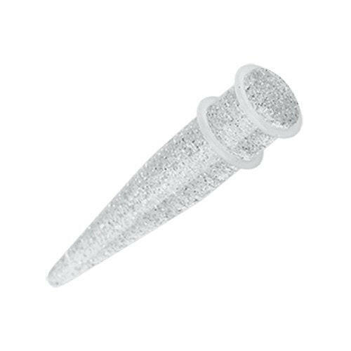 Glitter Shimmer UV Acrylic Ear Stretching Taper Tapers Impulse Piercings 14 GA (1.6mm) Clear