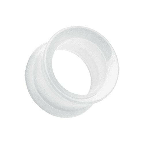 Glow in the Dark Basic Acrylic Double Flared Ear Gauge Tunnel Plug Earrings Plug Earrings Impulse Piercings 8 GA (3.2mm) White