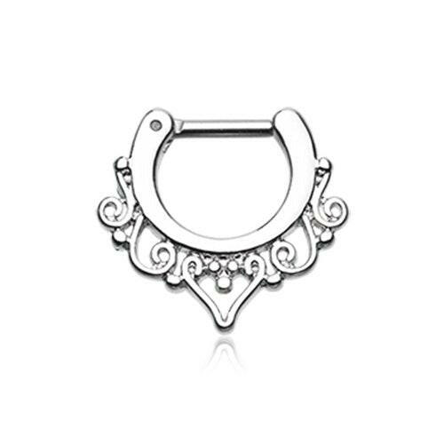Goddess Filigree Septum Clicker Septum Ring Impulse Piercings 16 GA (1.2mm) 1/4" (6mm)