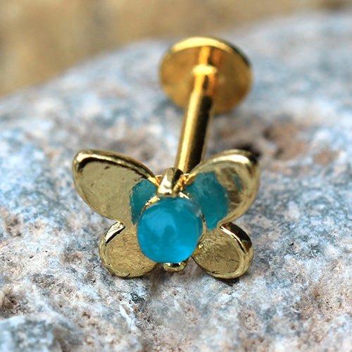 Gold Plated Daisy Flower Labret - Skin Metals