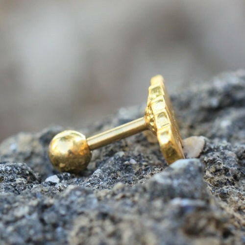 Gold Plated Triple Heart Cartilage Earring
