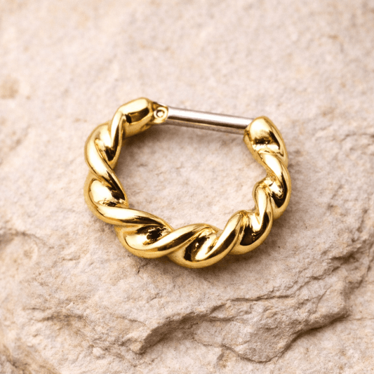 Gold Plated Twisted Septum Clicker