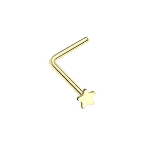 Golden Star L-Shaped Nose Ring Nose Ring Impulse Piercings