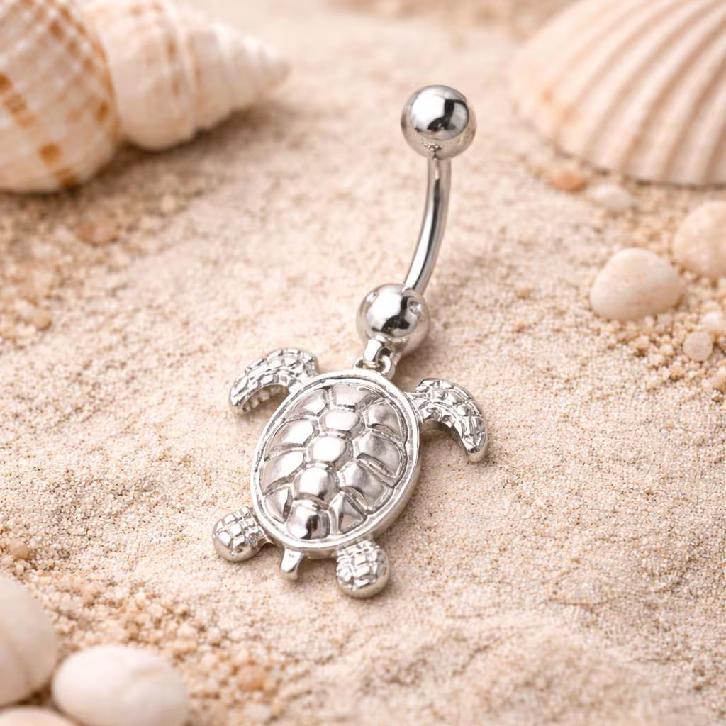 Stainless Steel Sea Turtle Navel Ring