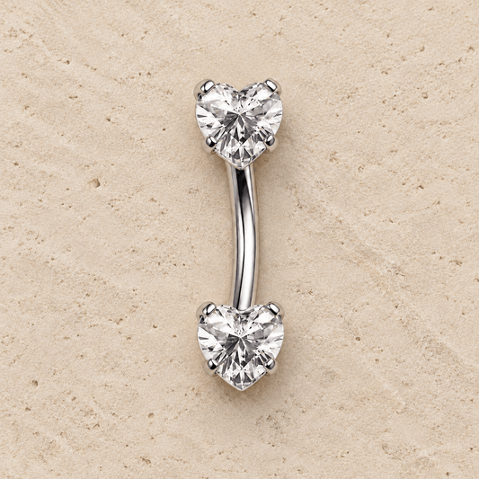 Internally Threaded 316L Stainless Steel Prong Set Star Navel Ring - Petite Size - Skin Metals