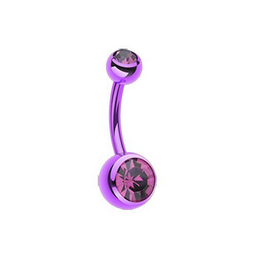 Jelly Belly Unity Gem Belly Button Ring Navel Ring Impulse Piercings Purple/Fuchsia