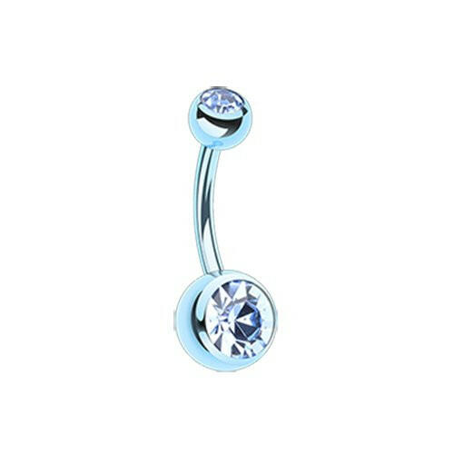 Jelly Belly Unity Gem Belly Button Ring Navel Ring Impulse Piercings Light Blue/Light Blue
