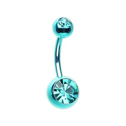 Jelly Belly Unity Gem Belly Button Ring Navel Ring Impulse Piercings Teal/Teal