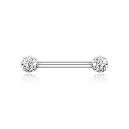 Multi-Gem Sprinkle Dot Nipple Barbell Ring Nipple Ring Impulse Piercings 14 GA (1.6mm) Clear