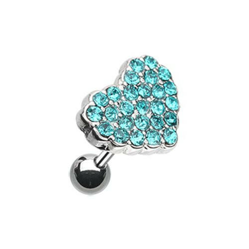 Multi-Sprinkle Dot Heart Multi-Gem Cartilage Tragus Earring Cartilage Earring Impulse Piercings Red